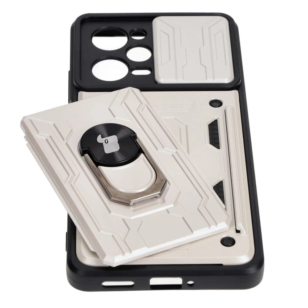 Bizon Case Camshield Card Slot Ring Xiaomi POCO X5 Pro white - 3