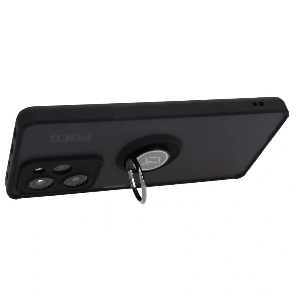 Bizon Case Hybrid Ring Xiaomi Poco X5 Pro smoky with a black frame - 5