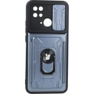Bizon Case Camshield Kartensteckplatz Ring Xiaomi Redmi 10C grau