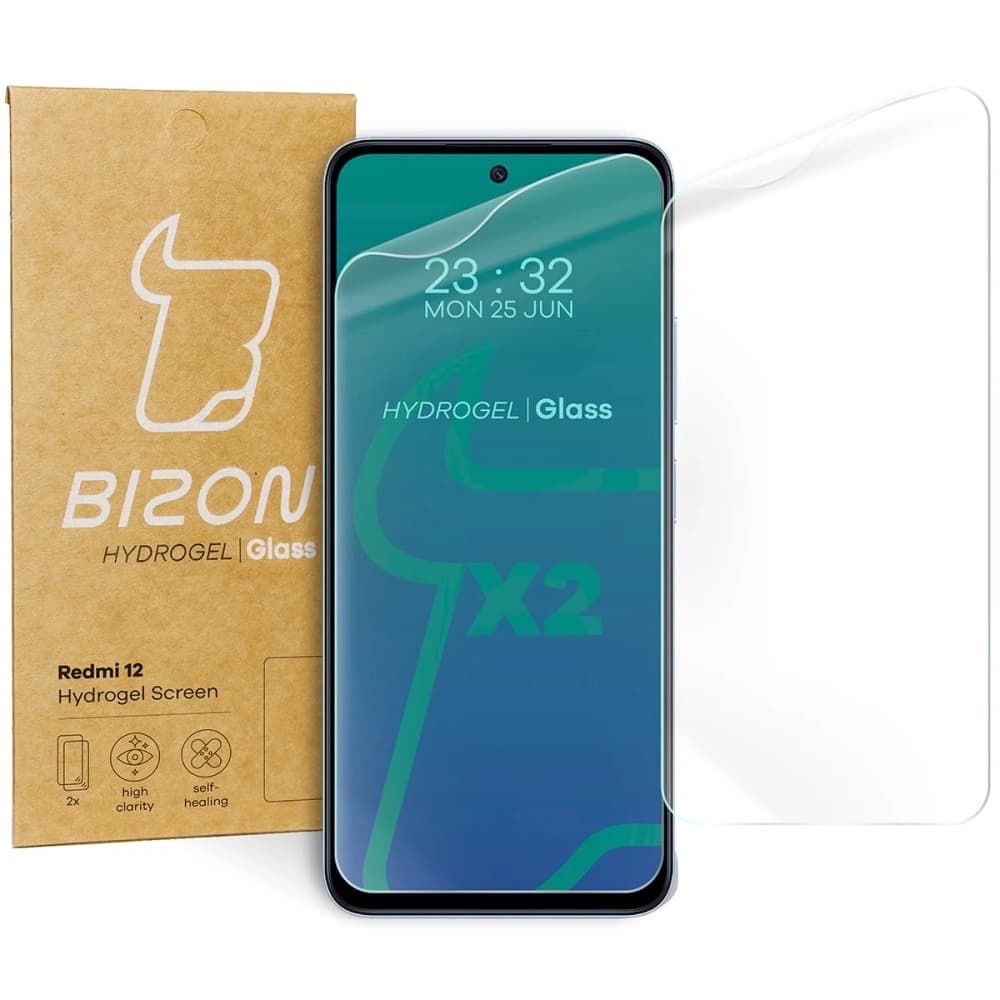 Fólie z hydrogelem na displej Bizon Glass Hydrogel pro Redmi 12 [2 PACK] - 1