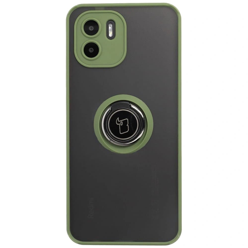 Bizon Case Hybrid Ring Xiaomi Redmi A1 smoky with a green frame - 2