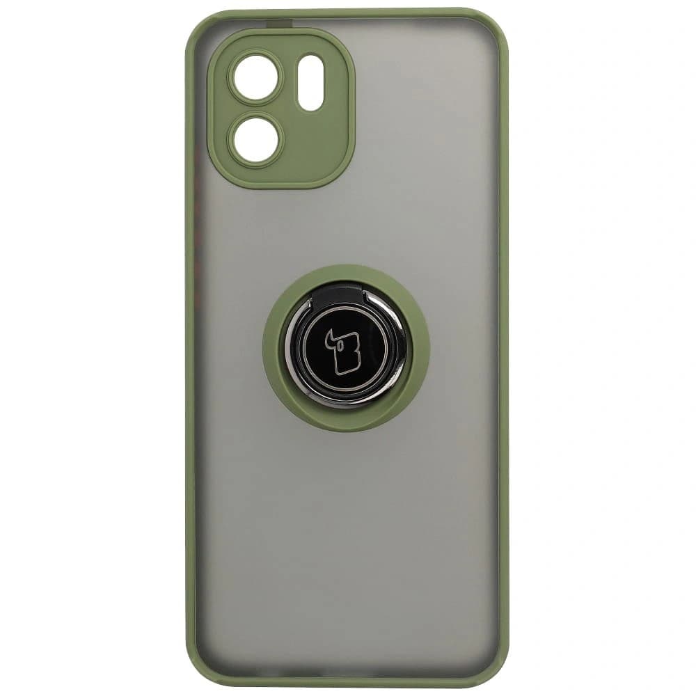 Bizon Case Hybrid Ring Xiaomi Redmi A1 smoky with a green frame - 3