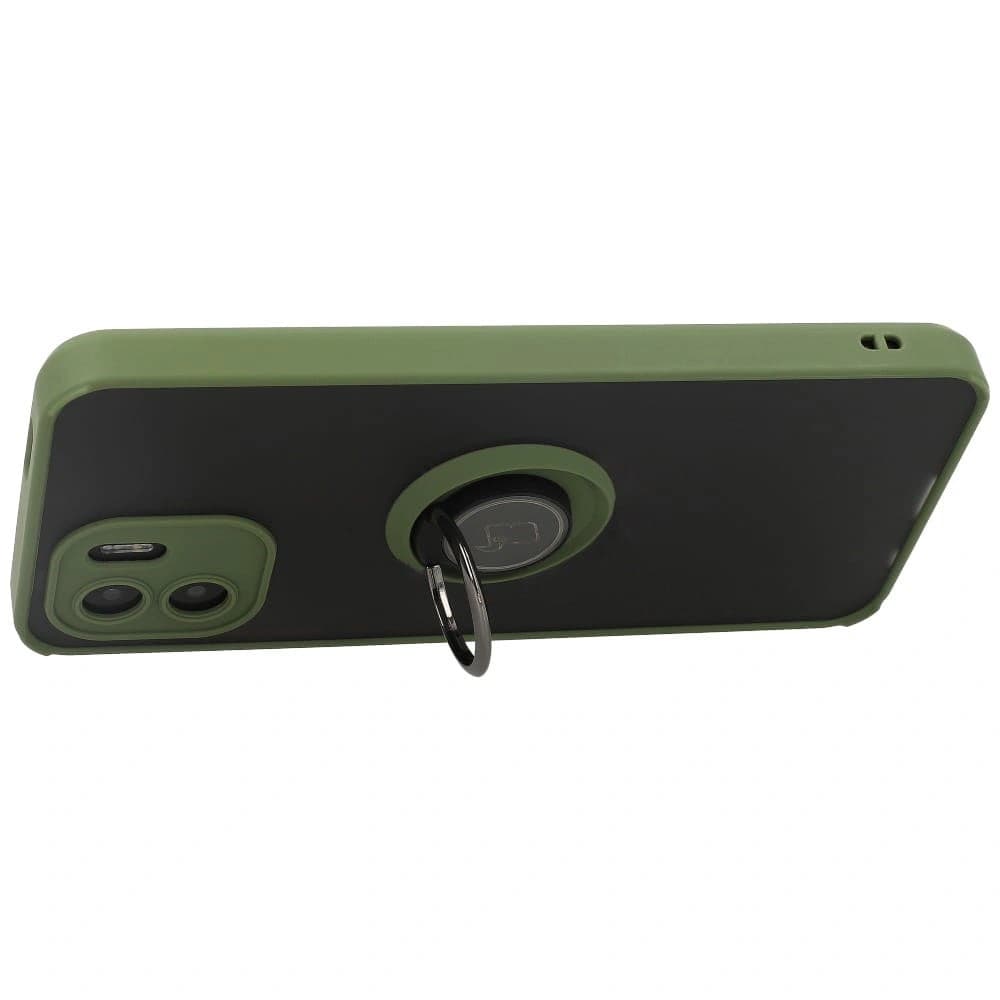 Bizon Case Hybrid Ring Xiaomi Redmi A1 smoky with a green frame - 6