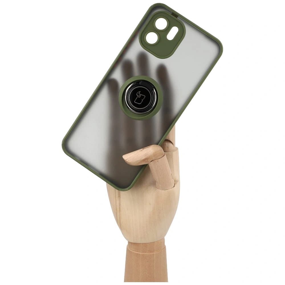 Bizon Case Hybrid Ring Xiaomi Redmi A1 smoky with a green frame - 7
