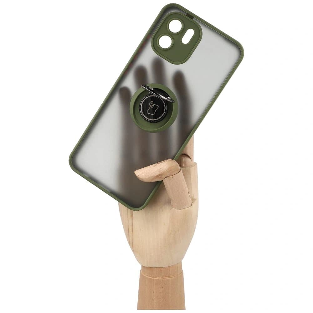 Bizon Case Hybrid Ring Xiaomi Redmi A1 smoky with a green frame - 8