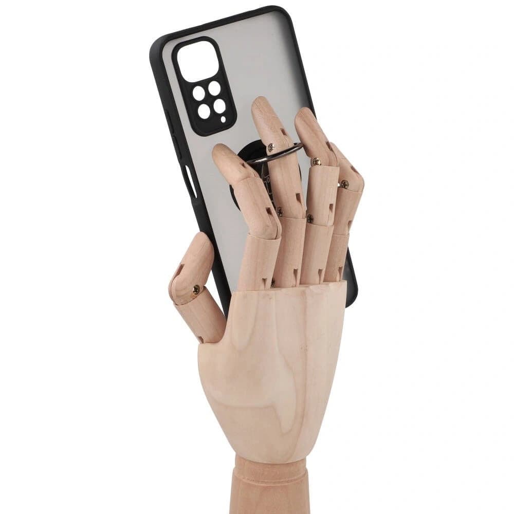 Bizon Case Hybrid Ring Xiaomi Redmi Note 11 / 11S 4G rauchig mit einem schwarzen Rahmen - 8