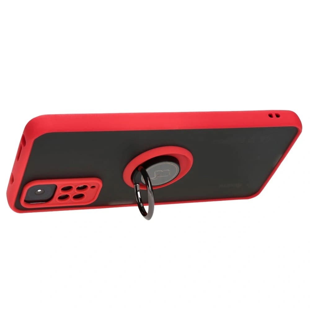 Bizon Case Hybrid Ring Xiaomi Redmi Note 11 / 11S 4G smoky with a red frame - 5