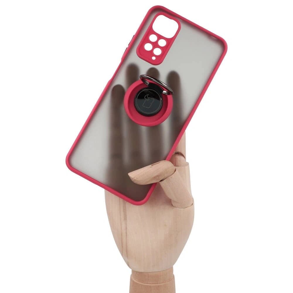 Bizon Case Hybrid Ring Xiaomi Redmi Note 11 / 11S 4G smoky with a red frame - 7