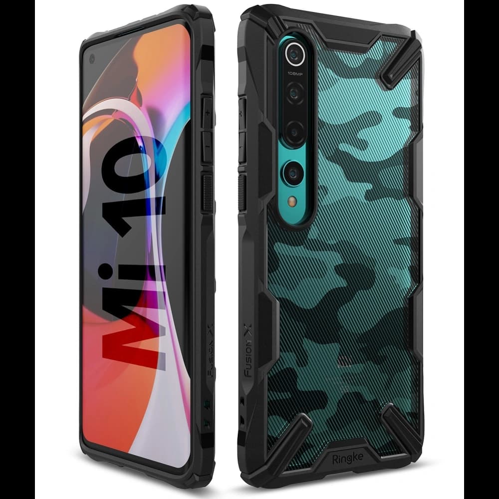Ringke Xiaomi Tasche Fusion-X Mi 10/Pro Camo (Moro) Schwarz - 2