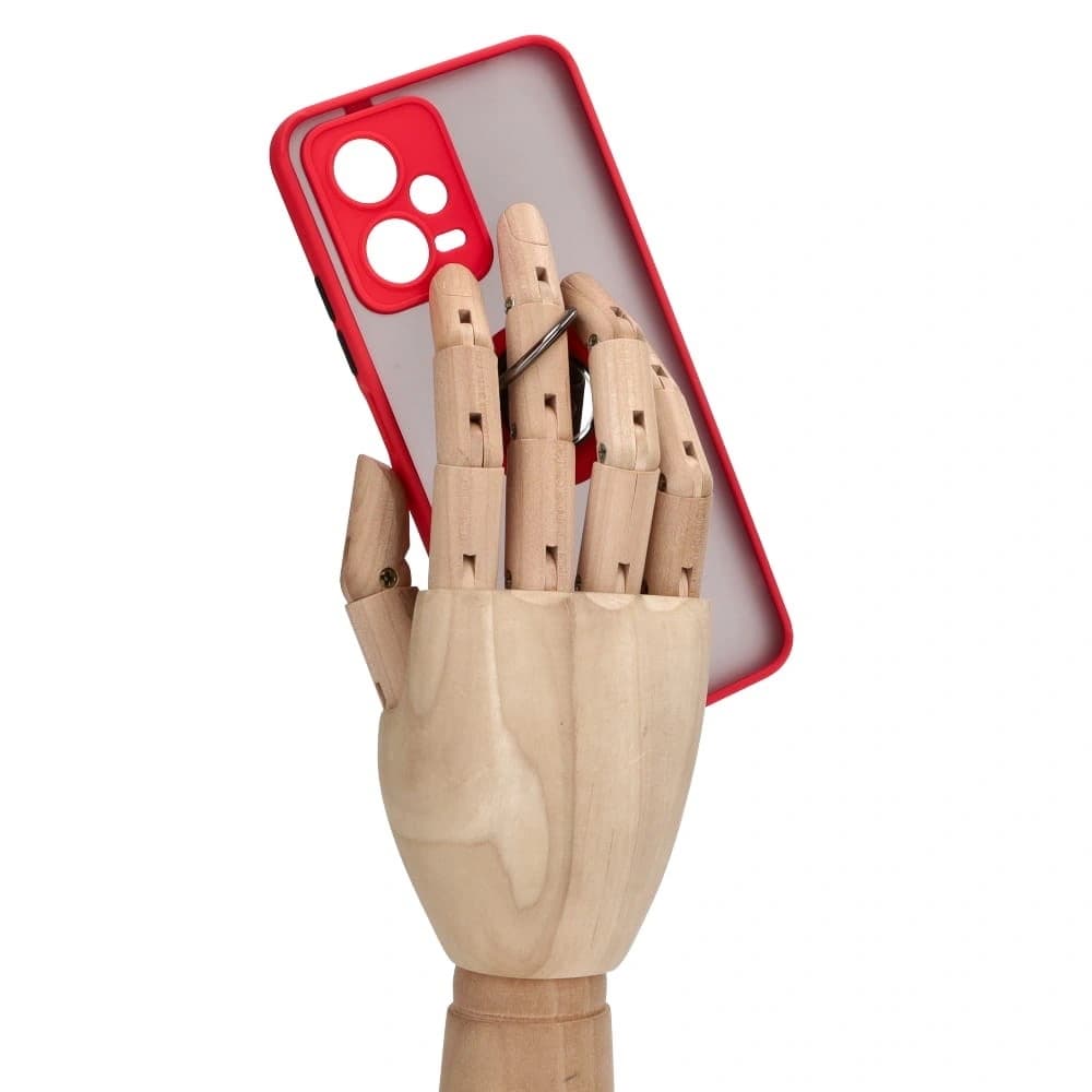 Bizon Case Hybrid Ring Xiaomi Poco X5 / Redmi Note 12 5G rauchig mit rotem Rahmen - 8