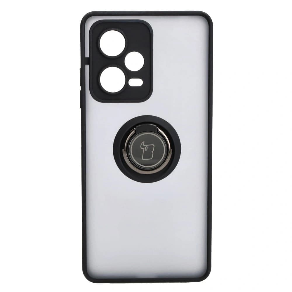 Bizon Case Hybrid Ring Xiaomi Redmi Note 12 Pro+ 5G rauchig mit einem schwarzen Rahmen - 2