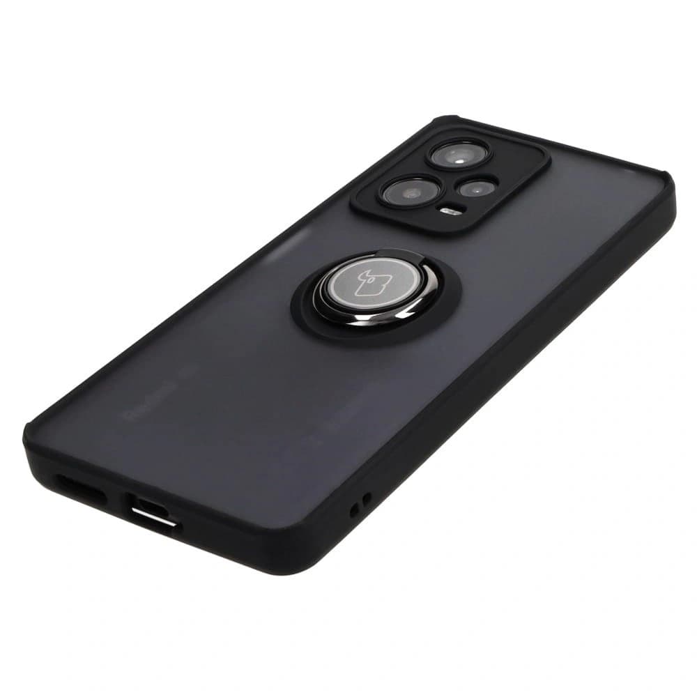 Bizon Case Hybrid Ring Xiaomi Redmi Note 12 Pro+ 5G rauchig mit einem schwarzen Rahmen - 3