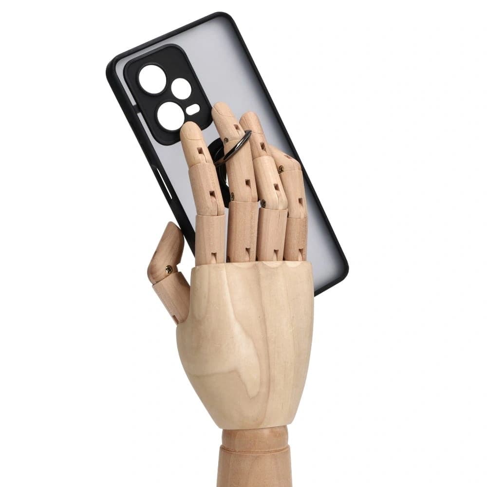 Bizon Case Hybrid Ring Xiaomi Redmi Note 12 Pro+ 5G rauchig mit einem schwarzen Rahmen - 8