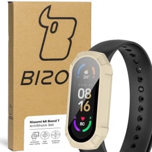 Bizon Case AntiShock Set Xiaomi Mi Band 7 weiß