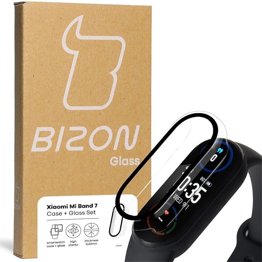 Bizon Case Case + Glass Set Xiaomi Mi Band 7 clear - 1