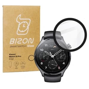 Bizon Glass Watch Edge Hybrid Xiaomi Uhr S1 Pro schwarz