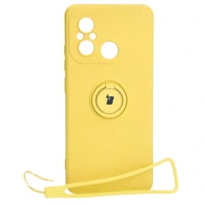 Etui Bizon Case Silicone Ring Sq do Xiaomi Redmi 12C žluté