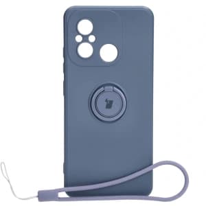 Etui Bizon Case Silicone Ring Sq do Xiaomi Redmi 12C šedé