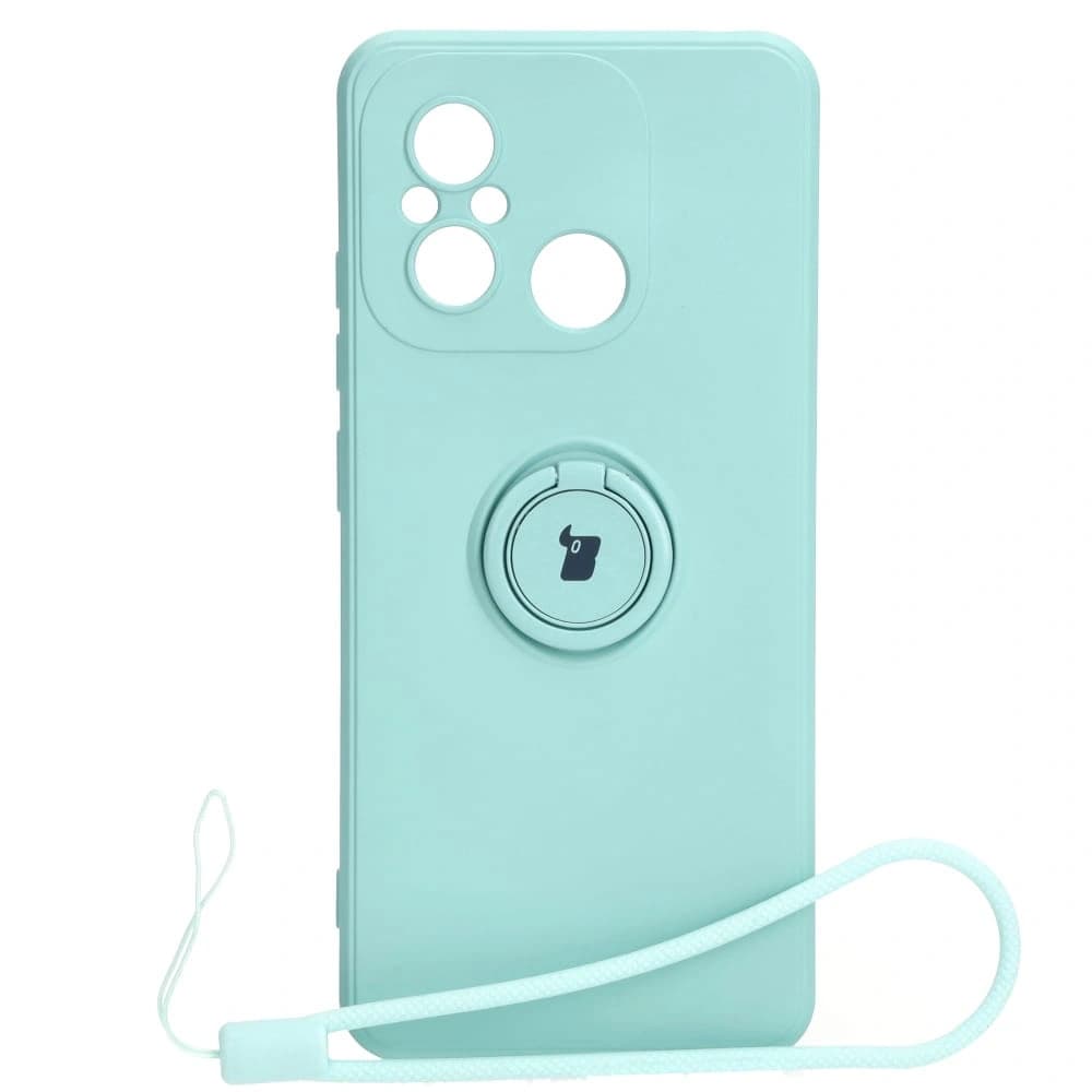 Etui Bizon Case Silicone Ring Sq do Xiaomi Redmi 12C tyrkysové - 1