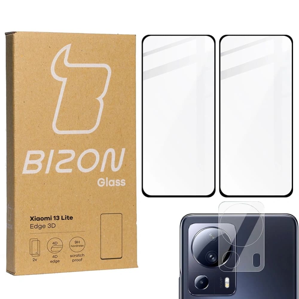 BIZON Edge 3D 2x screen glass + camera glass Xiaomi 13 Lite - 1