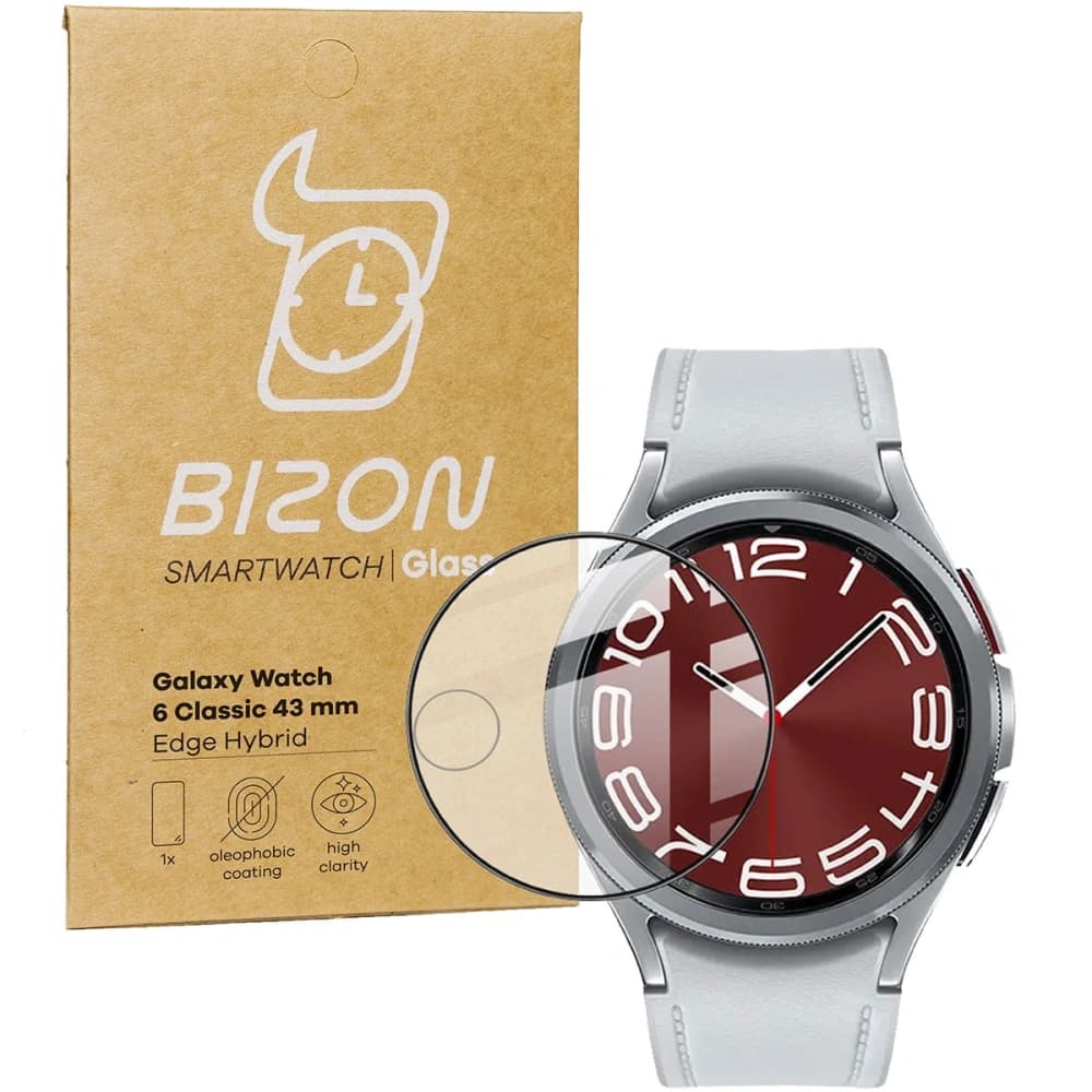 Bizon Glass Watch Edge Hybrid Samsung Galaxy Watch 6 Classic 43mm black - 1