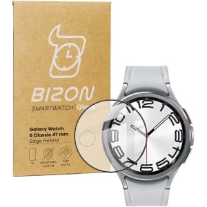 Szkło hybrydowe Bizon Glass Watch Edge Hybrid do Samsung Galaxy Watch 6 Classic 47 mm czarne