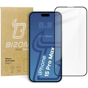 Szkło hartowane Bizon Glass Edge 2 do Apple iPhone 15 Pro Max czarne