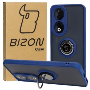 Bizon Case Hybrid Ring Honor 90 smoky with a navy blue frame