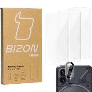 BIZON Clear 3x screen glass + camera glass Nothing Phone 2