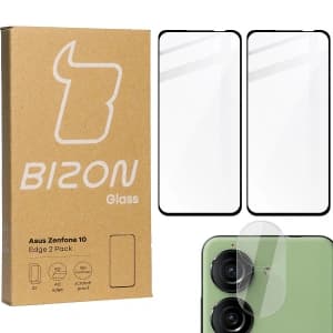 BIZON Edge 2x screen glass + camera glass Asus Zenfone 10