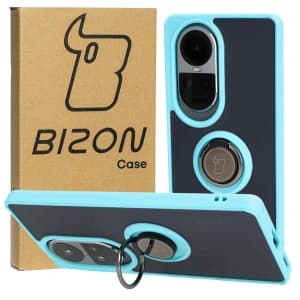 Bizon Case Hybrid Ring Oppo Reno10 / 10 Pro smoky with a light blue frame