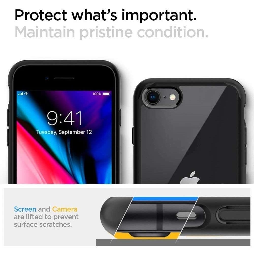 Etui Spigen Ultra Hybrid Apple iPhone SE 2022/SE 2020/8/7 Černá - 4