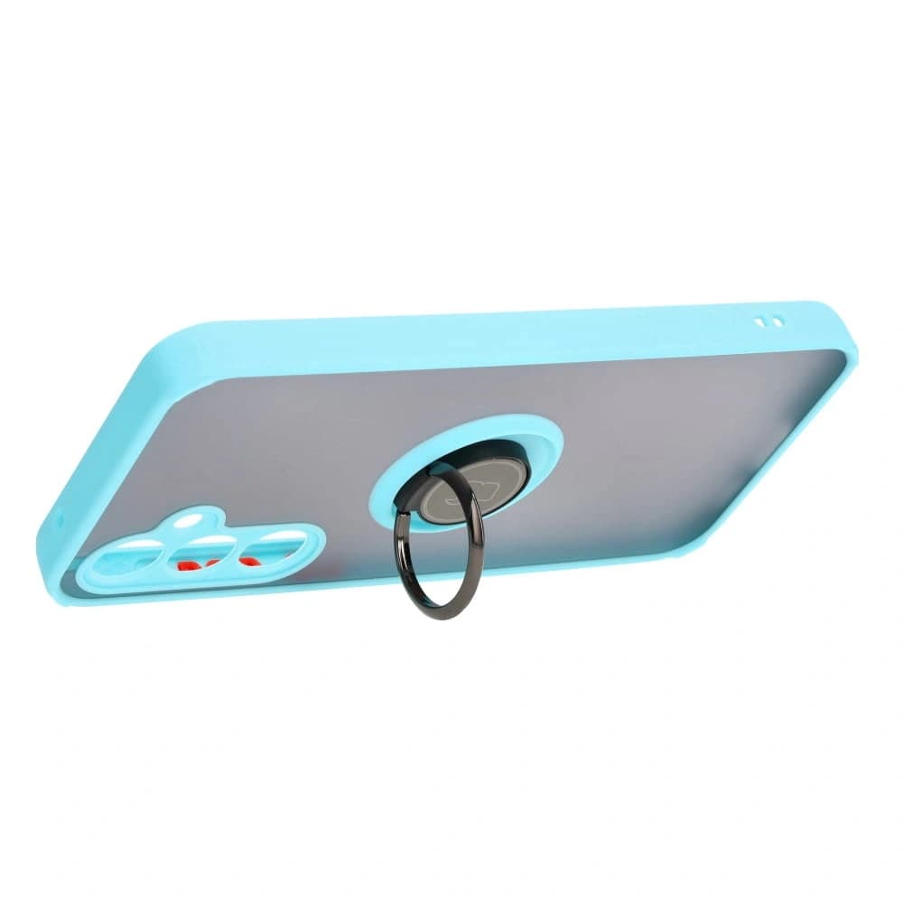 Bizon Case Hybrid Ring Samsung Galaxy S23 FE smoky with a light blue frame - 5