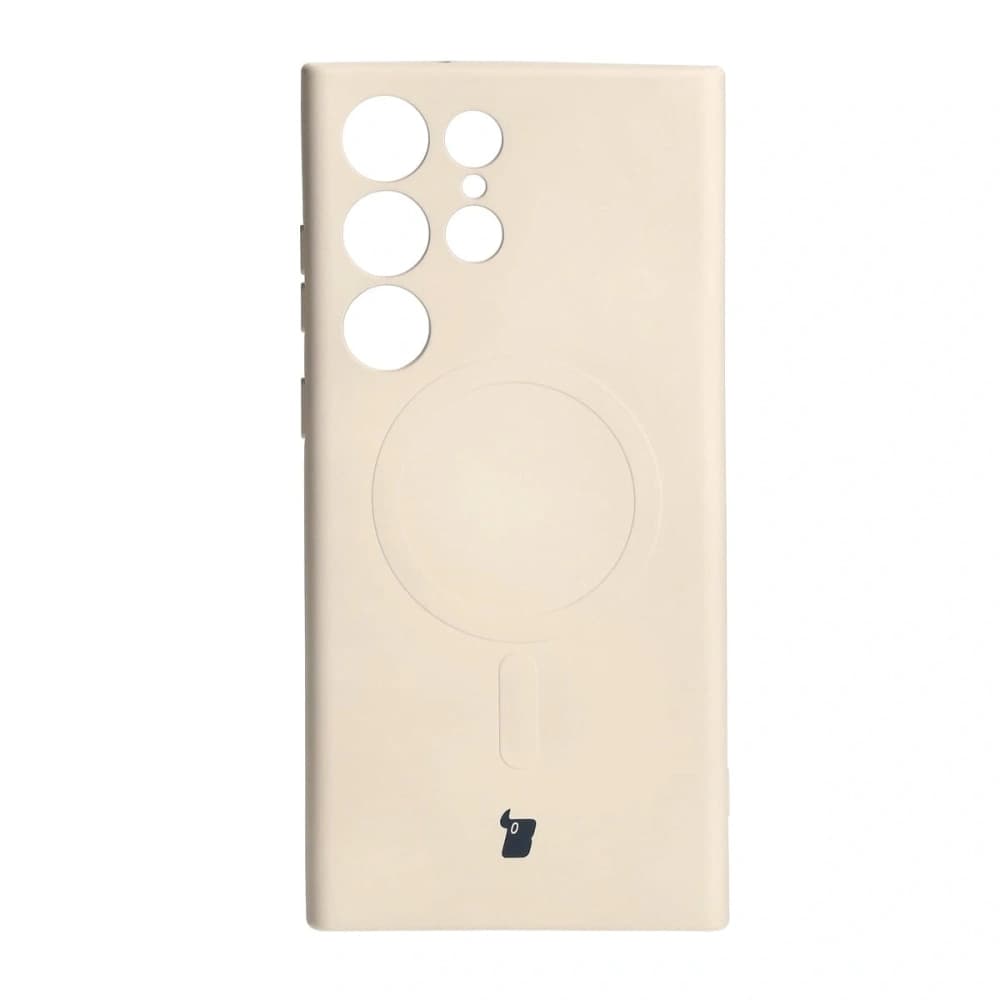 Etui silikonové s magnetickým kroužkem Bizon Case Silicone Magnetic pro Samsung Galaxy S23 Ultra béžové - 2