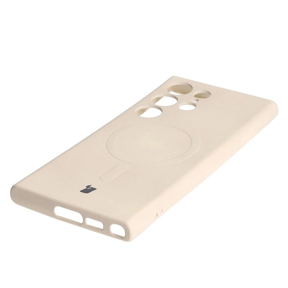 Etui silikonové s magnetickým kroužkem Bizon Case Silicone Magnetic pro Samsung Galaxy S23 Ultra béžové - 3
