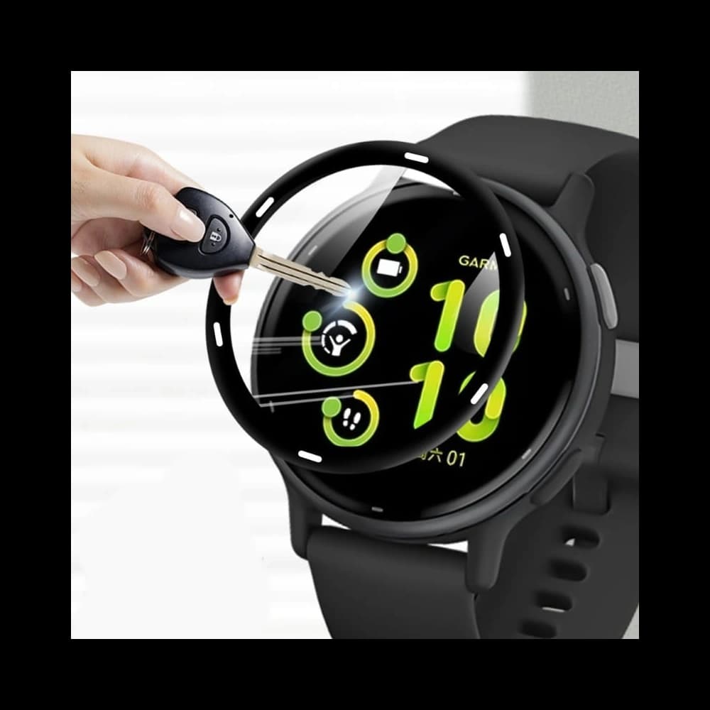 Bizon Glass Watch Edge Hybrid Garmin Vivoactive 5 fekete - 4