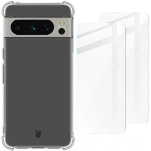 Bizon Case Clear Pack case + 2x screen glass Google Pixel 8 Pro clear