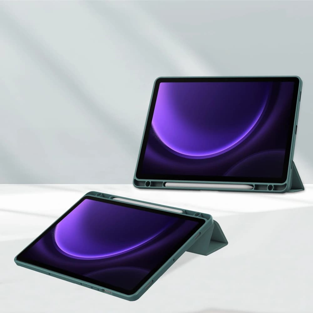 Etui Bizon Case Tab Clear Matt do Samsung Galaxy Tab S9 / S9 FE ciemnozielone - 2