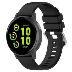 Bizon Strap Óra Szilikon Pro Garmin Vivoactive 5 fekete