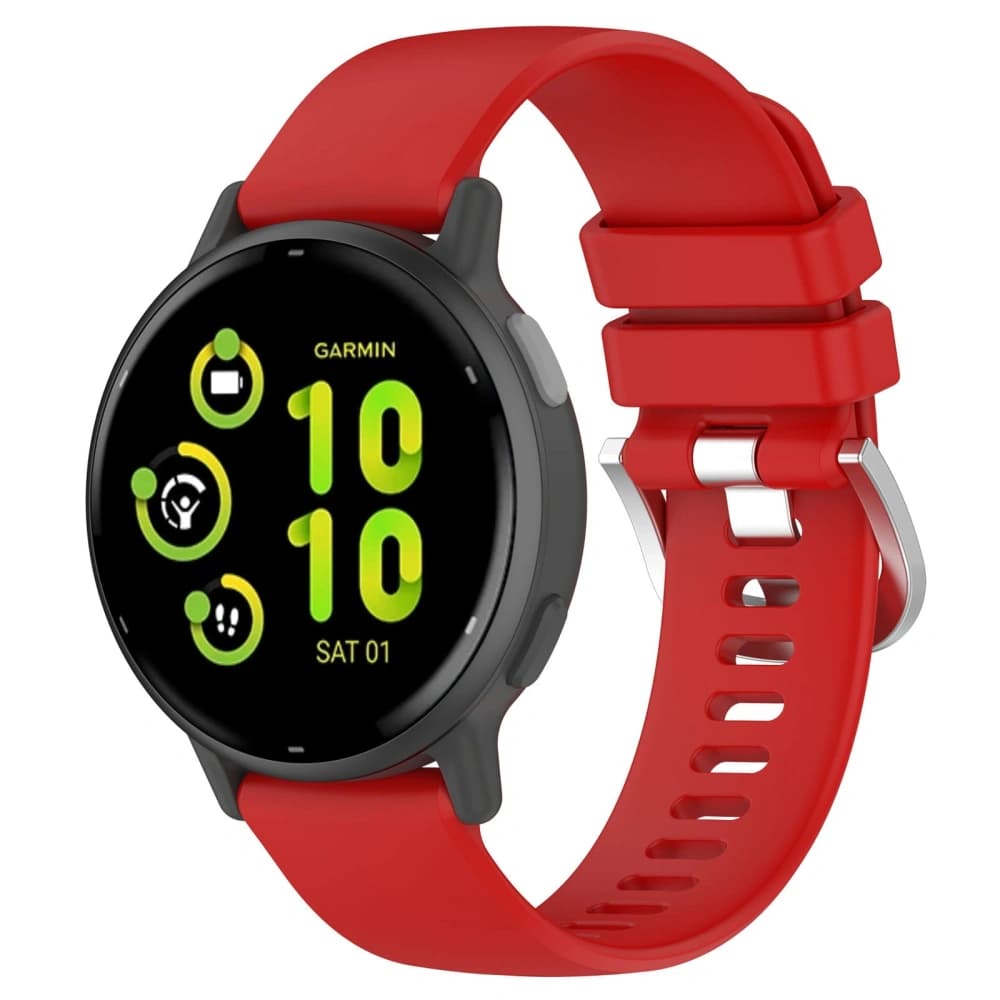Bizon Strap Óra Szilikon Pro Garmin Vivoactive 5 piros - 1
