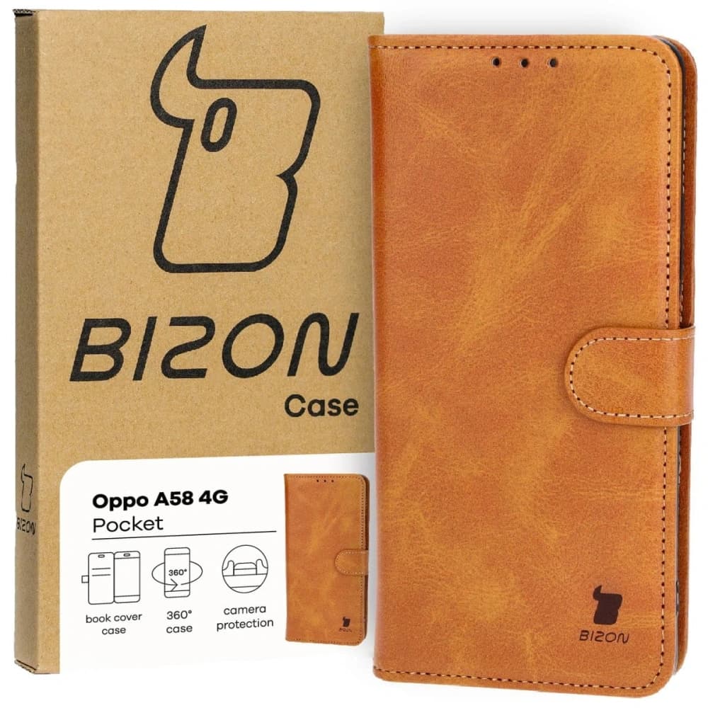 Bizon Case Pocket Oppo A58 4G brown - 1