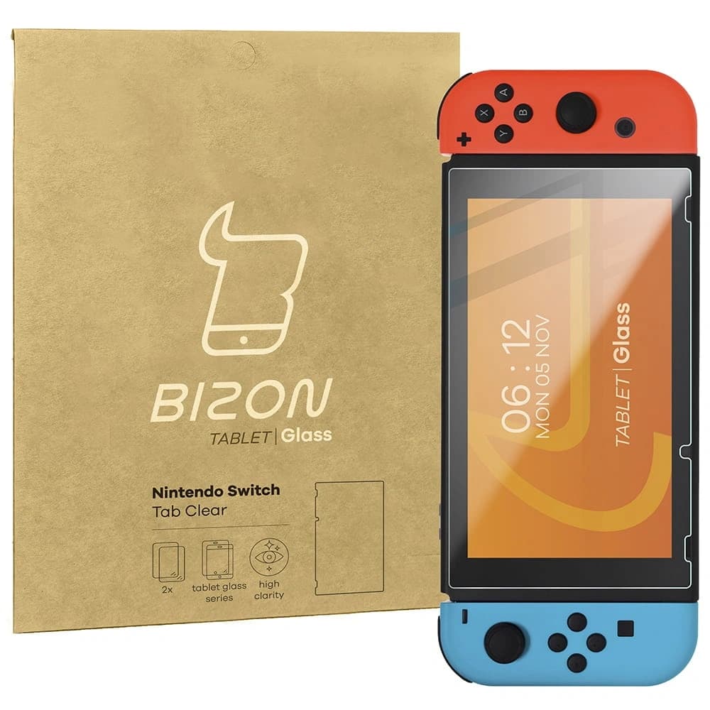 Bizon Glass Tab Clear Nintendo Switch [2 PACK] - 1