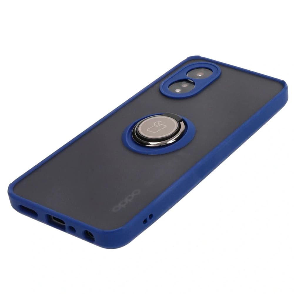 Bizon Case Hybrid Ring Oppo A38 4G smoky with a navy blue frame - 3