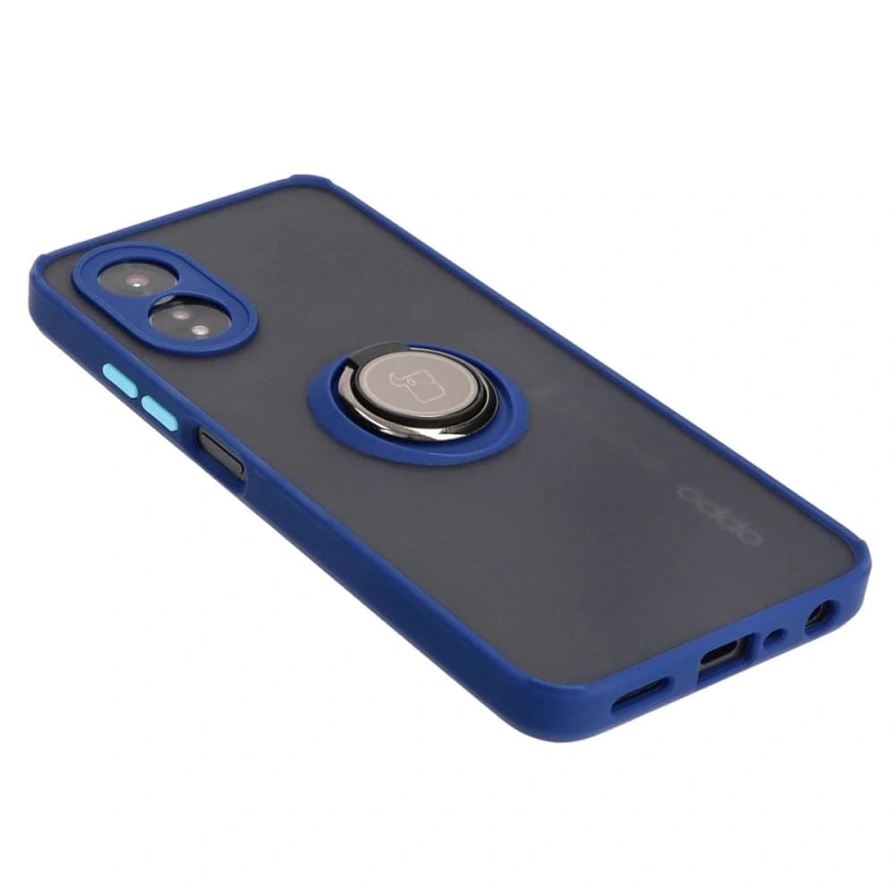 Bizon Case Hybrid Ring Oppo A38 4G smoky with a navy blue frame - 4