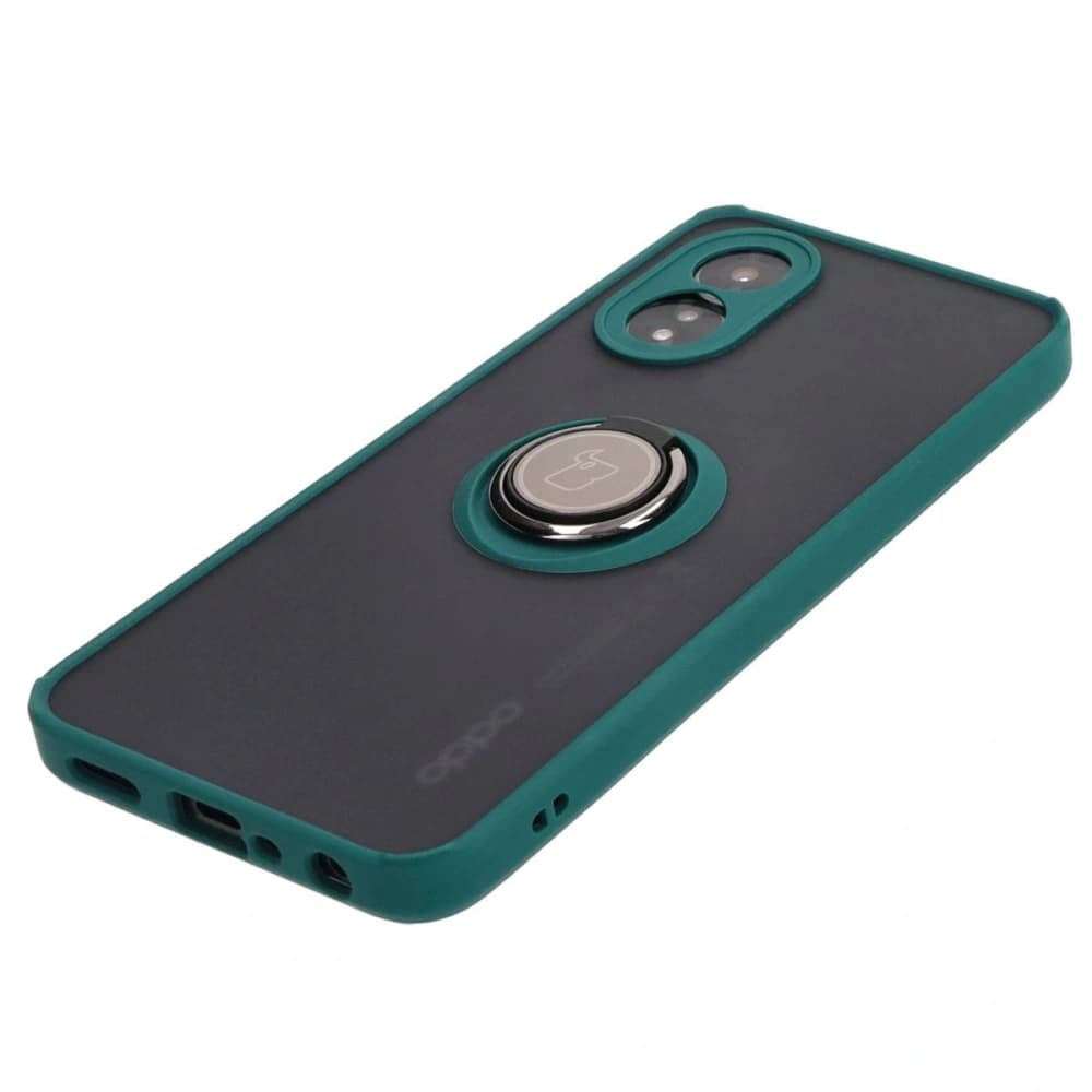 Bizon Case Hybrid Ring Oppo A38 4G rauchig mit einem dunkelgrünen Rahmen - 3