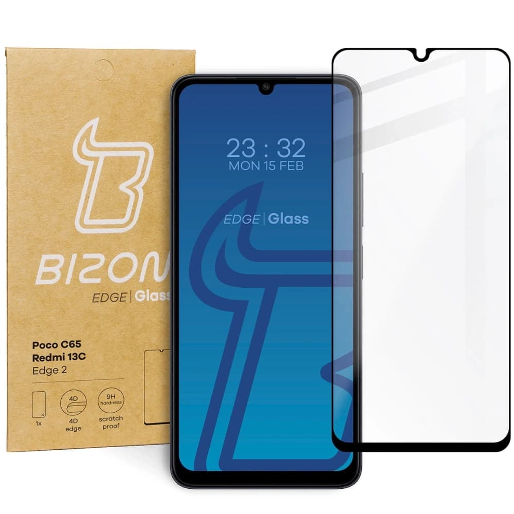 Tvrzené sklo Bizon Glass Edge 2 pro Redmi 13C/13C 5G/Poco C65 - 1