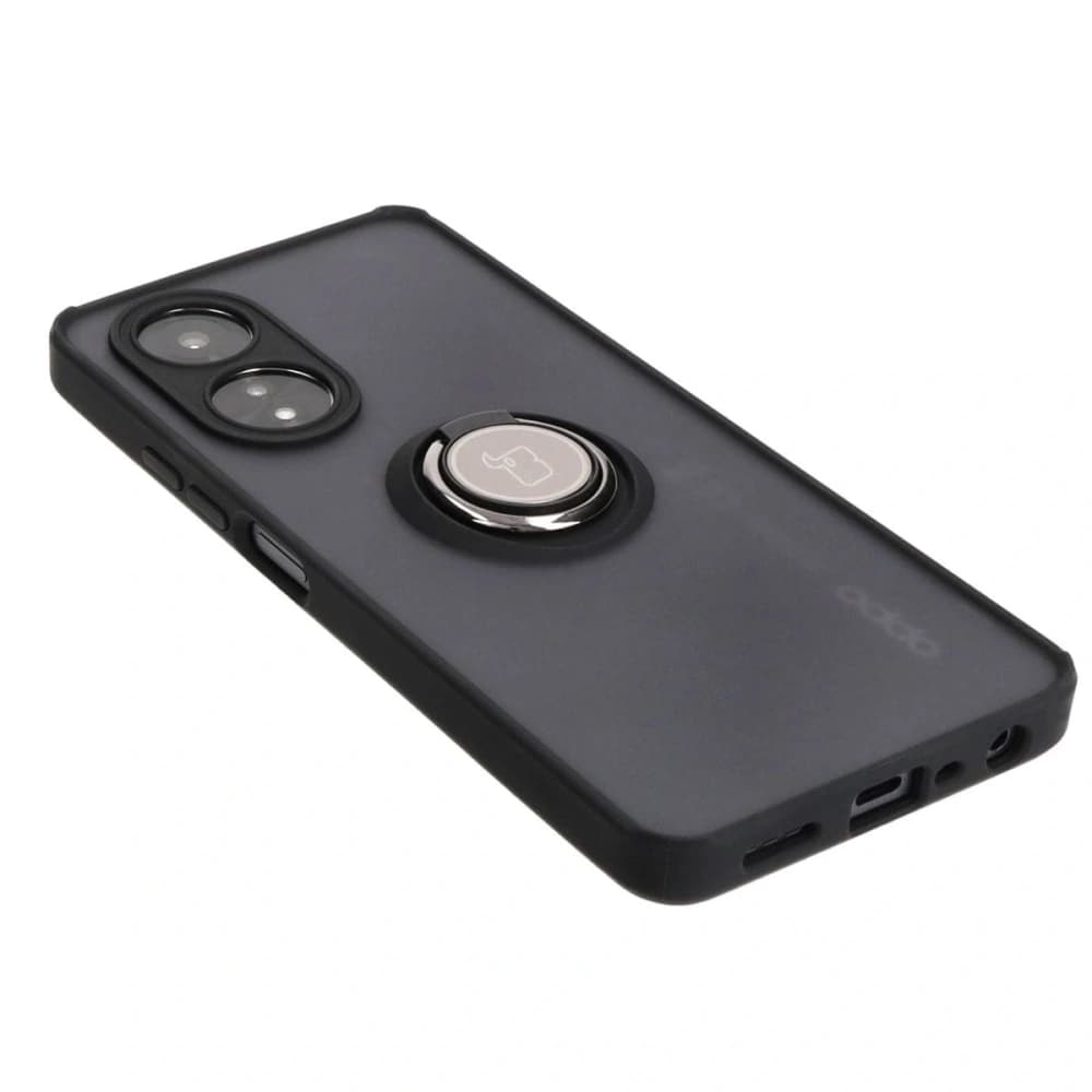 Bizon Case Hybrid Ring Oppo A58 4G rauchig mit schwarzem Rahmen - 4