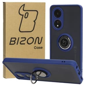 Bizon Case Hybrid Ring Oppo A58 4G smoky with a navy blue frame