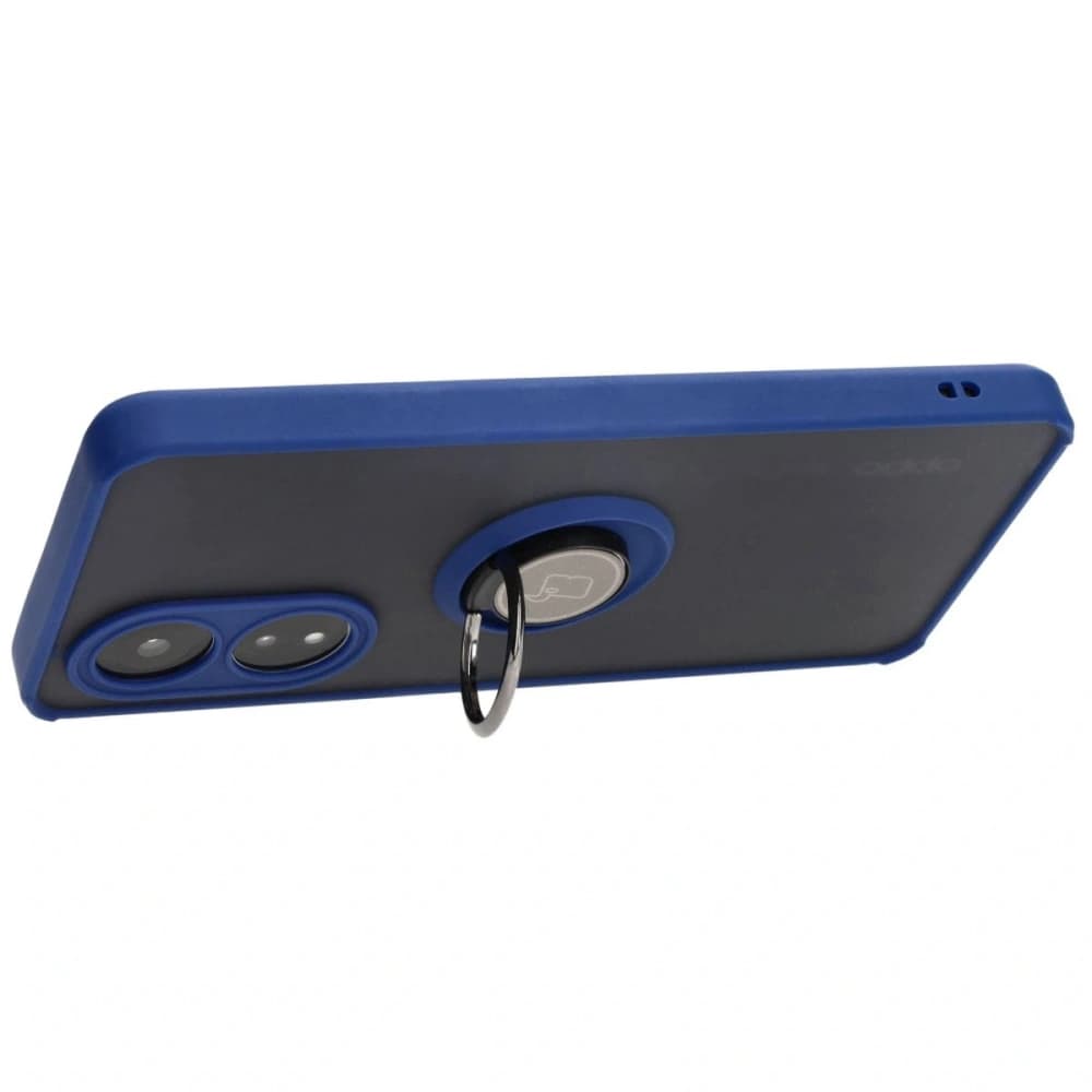 Bizon Case Hybrid Ring Oppo A58 4G smoky with a navy blue frame - 5