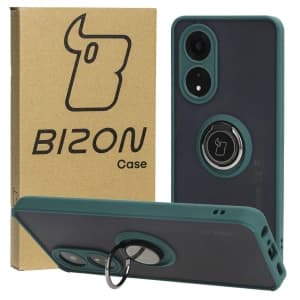 Bizon Case Hybrid Ring Oppo A58 4G smoky with a dark green frame